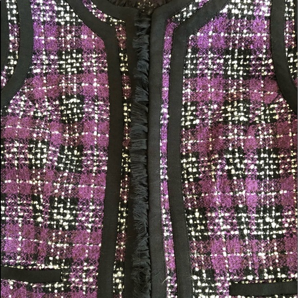Purple, black and white checkered blazer jacket - Picture 8 of 9